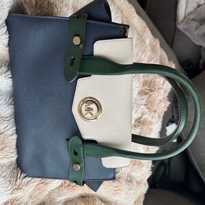 Michael Kors saffiano leather color-block satchel